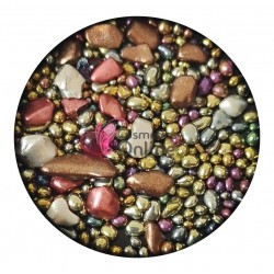 Perlute caviar CAV039 Gold metalizat cu strasuri si decor metal